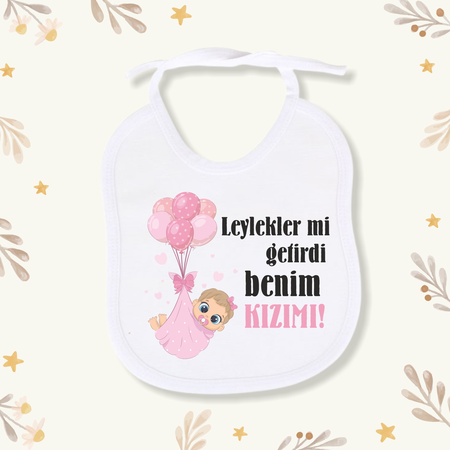 Baskılı Keten Mama Önlüğü